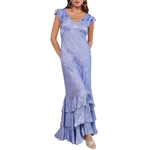 Rixo Violet Floral Jacquard Ossy Maxi Dress Size 10 - Picture 1 of 9